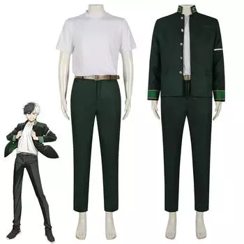 Харука Сакура Косплей Мужской Фэнтези Костюм Парик Аниме Ветровка Наряды Пальто Брюки Мальчики Мужские Костюмы На Хэллоуин Карнавал S зелёный