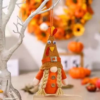 Harvest Festival Decoration Rudolph Turkey Hat Light Pendant Faceless Doll Dwarf
