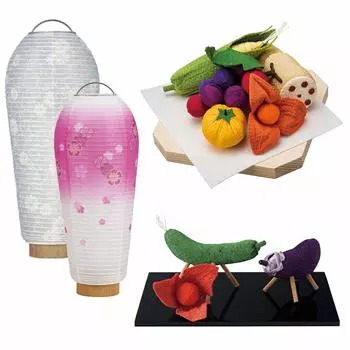 Хасэгава для буддийского Первого Бона Популярная Батарейная Корова и Лошадь для Подношений Первый Гифу Чотин Фонарь Алтари, Набор, Предмет, Набор из 3 предметов, 3-B (Светодиодный, Работающий,