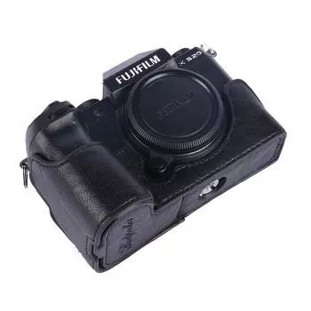 Hasaku FUJIFILM Dedicated Camera Bottom Leather Bottom Openable Body with Tripod Screw Hole X-S20 Case, Openable, Replaceable, Type, Case, (Black)