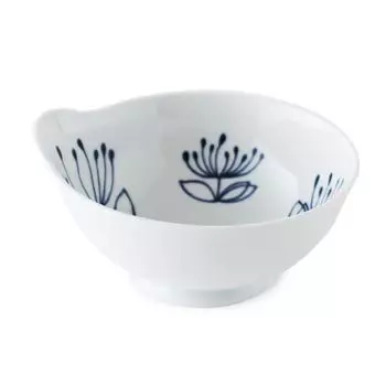 Hasami ware CtoC JAPAN Small bowl with flower x D13 x H7 440 handle, W14.5 (cm) (cc)