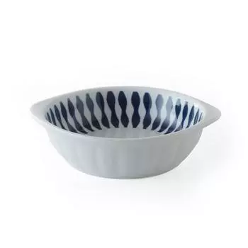Hasami ware CtoC JAPAN Small bowl with handle Wave W16.5D14.4H4.2(cm) 355(cc)