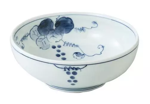 Hasami Ware Heisei Grape Lightweight Noodle Bowl Diameter 18cm 69423