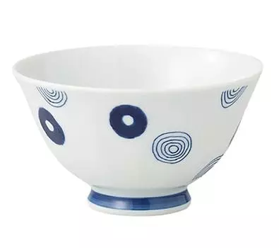 Hasami Ware Indigo Japan скошенная легкая чаша для риса с узором Whirlpool 42855