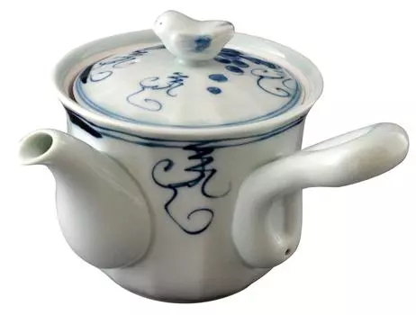 Hasami ware Issei kiln teapot Naigai grape blue синий
