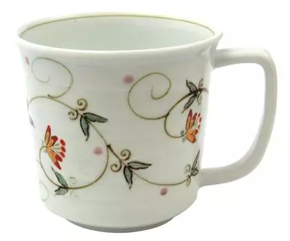 Hasami Ware Issei Pottery Calico Arabesque Mug Red красный