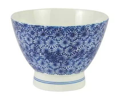 Hasami Ware Kurawanka Bowl Tortoise Shell Pattern Blue 13924