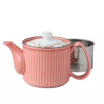 Hasami ware легкий цветок красный нержавеющая сталь емкостью для чая приблизительно сделано в Японии 14048 чайник, (маленький), шаблон, (супер сталь, фильтр), красный