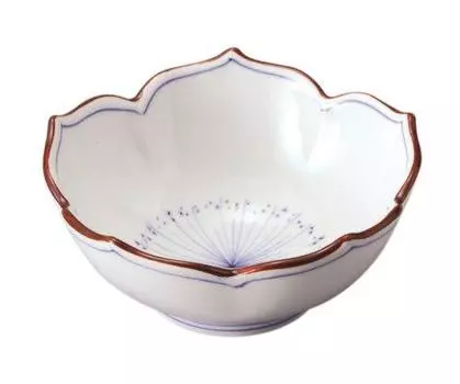 Hasami Ware Q-06 517723 Korin Kiln Rin Flower Crest Bellflower Shaped Small Bowl