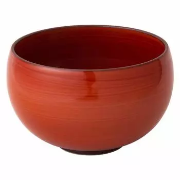 Hasami ware red roll diameter 85599 bowl, pattern, 15.5cm