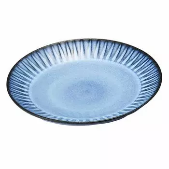 Hasami ware Rizaemon kiln BLUE carving fruit plate 391163