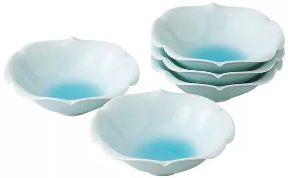 Hasami ware small bowl set of diameter 16 x cm presentation 11441 5, bowl, plate, celadon, approx. 5.5 (in box) синий