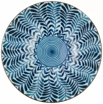 Hasami ware small bowl with fern pattern inside and outside 88657