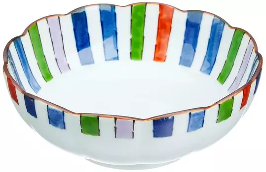 Hasami ware small brocade diameter microwave dishwasher made in Japan 43746 bowl, plate, pattern, 13cm, safe, safe,