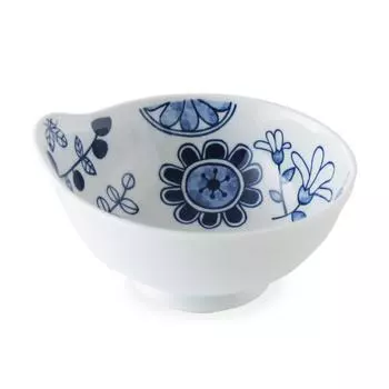 Hasamiyaki CtoC JAPAN Slightly larger small bowl with flower flap x D13 x H7 440 handle, W14.5 (cm) (cc)