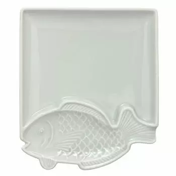 Hasamiyaki Fish Plate (Toto Plate) Square Plate Tai Gray 303344C502