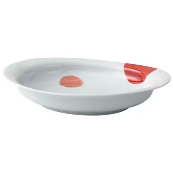 Тарелка Хасамияки емкостью около 610 мл мыло красного цвета можно использовать в микроволновой печи можно мыть в посудомоечной машине 25363