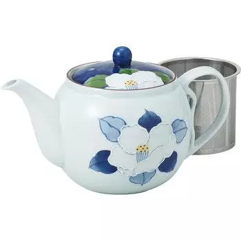 Hasamiyaki Pot Ichichin Sancha Flower Pattern Stainless Steel with Tea Capacity 725ml Made in Japan 60183 (Super Strainer) approx.