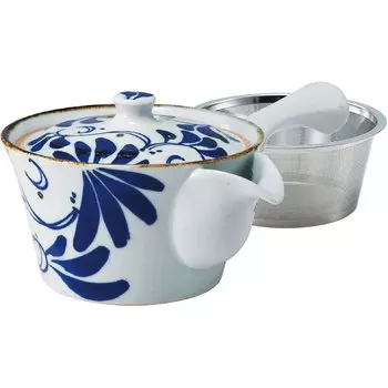 Hasamiyaki Teapot Karakusa Stainless Steel with Tea Capacity Approximately 270ml Made in Japan 18373 (Super Strainer)