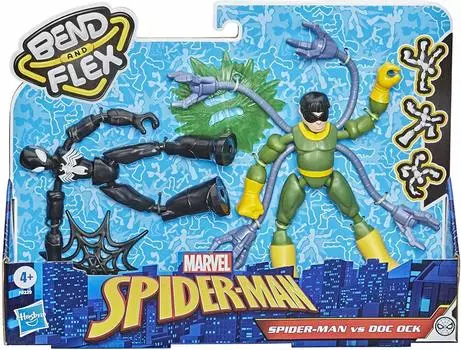Hasbro Collectibles Marvel Bend And Flex Vs Pack Marvel Black Suit Doc Ock Action Figure Игрушка Гибкая Фигурка Возраст - Человек-Паук Человек-Паук против. 6 4+