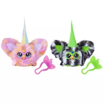 Hasbro Furby Fur Bullets Fierce & Fabulous Meimey & Greeny Meanie 2 шт. Электронная плюшевая игрушка с более чем 45 звуками Электронная плюшевая игрушка для мальчиков и девочек