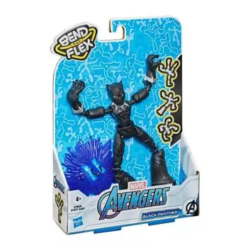 Hasbro MARVEL Avengers Bend and Flex Series Фигурка Черная Пантера E7868 Оригинальный аксессуар Blast в комплекте 6 дюймов чёрный