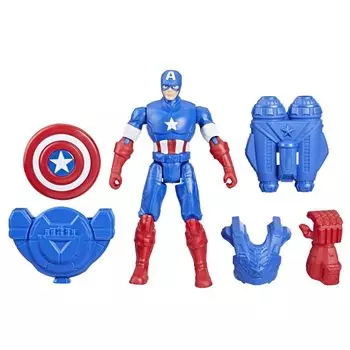 Hasbro MARVEL Avengers Epic Hero Series Battle Gear Captain America Action 4-дюймовая игрушка супергероя для детей от 4 лет и старше F9341 Оригинальная фигурка продукта,