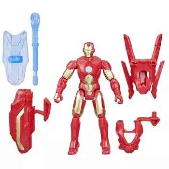 Hasbro MARVEL Avengers Epic Hero Series Battle Gear Iron Man Action 4-дюймовая игрушка супергероя для детей от 4 лет и старше F9342 Аутентичная фигурка продукта, (10
