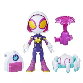 Hasbro MARVEL Spidey and the Amazing Friends Паутина Spinner Ghost размером 4 дюйма с паутиной для детей от 3 лет и старше F7258 Аутентичный продукт Паук, (10 см)