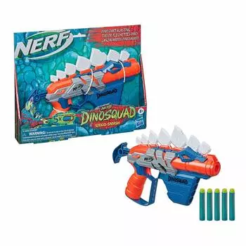 Hasbro Nerf Dino Squad Stego Smash F0805 Подлинный продукт Nerf Elite Официальные дротики в комплекте Дизайн стегозавра синий