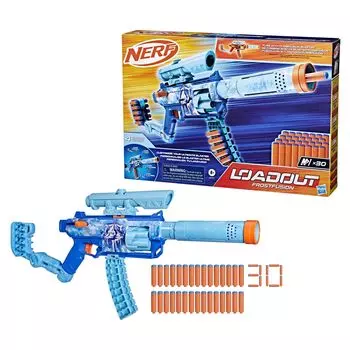 Hasbro Nerf Loadout Frostfusion Blaster with 4 Interchangeable Attachments and 30 N1 Toy Ages Authentic Darts, Kids & Gift, 8+, G3157,