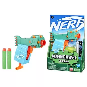 Hasbro Nerf Microshot Minecraft Guardian Mini Minecraft Guardian Mob 2 Официальный Nerf Elite включает в себя рукоятку воспламенения F4422 Оригинальный продукт Blaster, зелёный