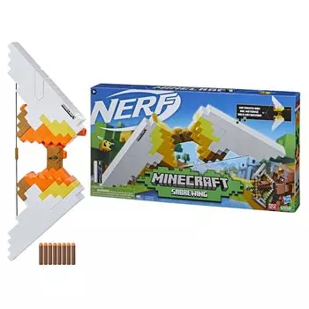 Hasbro Nerf Minecraft Sabrewing электрический Nerf Elite с 8-зарядным магазином, который может хранить 8 дизайнов на основе лука, который появляется в Minecraft F4733 Genuine