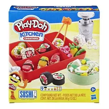 Hasbro Play-Doh Mini Chef - Ланч-бокс Кимбап , разноцветные, 1259 г, корейские игрушки
