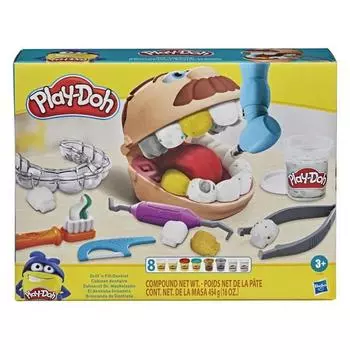 Hasbro Play-Doh New Dentist Set - Лечение кариеса, разноцветные, 957 г, корейские игрушки
