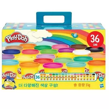 Hasbro Play-Doh New Megapack 36 упаковок, разные цвета, 85 г, корейские игрушки