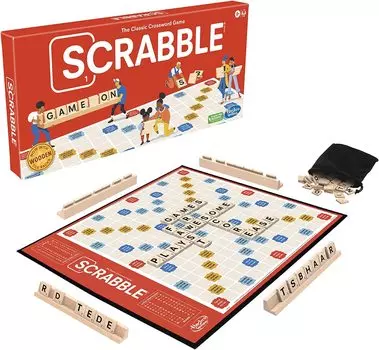 Hasbro Scrabble Настольная игра Scrabble, в которую могут играть люди. Кроссворд. Английская версия. (ХАСБРО) 2-4 [Предмет]