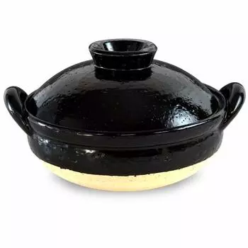 Hase Seito Hasenen Healthy Steam Pot Steamer Pot Clay Pot Medium For People 27cm 1800ml For Open Fire Black 2-4 Approx. Approx. AZW-22 чёрный