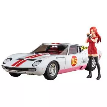 Hasegawa 1/24 Wild Egg Girls No.05 Lamborghini Miura P400 SV Shiranagi Mikumo w/Figure Plastic Model SP544