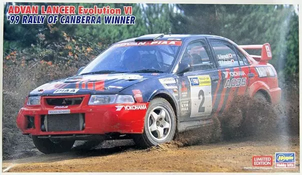 Hasegawa Advance Lancer Evolution VI Победитель Ралли Канберра 1999 Пластиковая модель 20443 1/24 белый