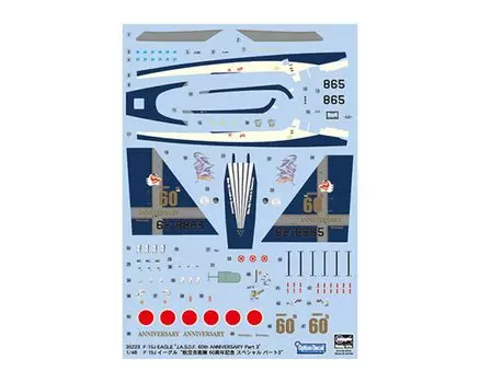 Hasegawa Air Force Eagle 60th Anniversary Special Part 3 Пластиковая модель Декаль 35223 1/48 Самооборона F-15J