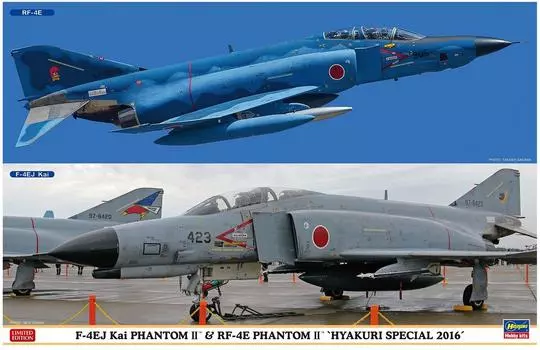 Hasegawa Air Force Kai Super Phantom Phantom 2 Hyakuri Special 2016 Пластиковая модель 02244 1/72 Самооборона F-4EJ и RF-4E