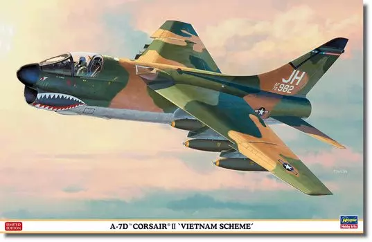Hasegawa American Corsair II Vietnam Camouflage Plastic Model 07539 1/48 A-7D (Airplane)