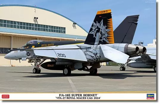 Hasegawa American Super Hornet Royal Maces CAG 2024 Пластиковая модель 07537 1/48 F/A-18E VFA-27 (Самолет)