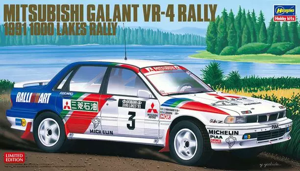 Hasegawa Car Model Series Mitsubishi Galant Rally 1991 1000 Lakes Rally Пластиковая модель 20431 1/24 VR-4