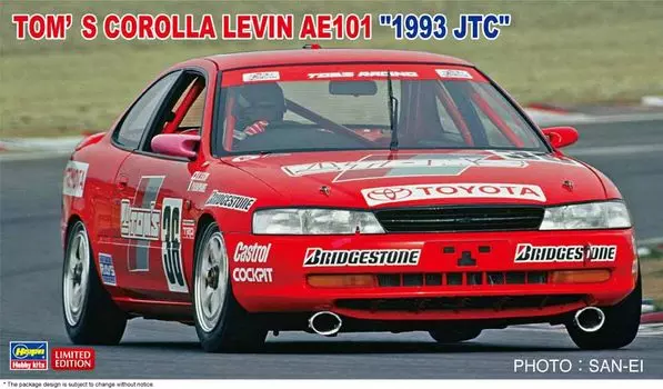 Hasegawa Corolla Levin AE101 1993 JTC Пластиковая модель 20542 1/24 Tom s красный