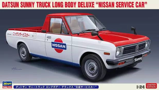 Hasegawa Datsun Sunny Truck Long Body Deluxe Nissan Service Car Пластиковая модель 20482 1/24