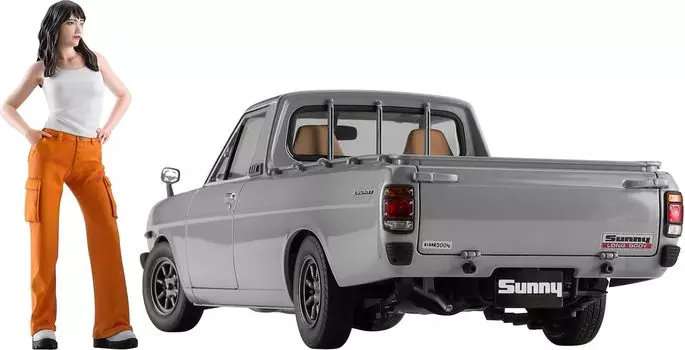 Hasegawa Datsun Sunny Truck Long Body Deluxe Фигурка Пластиковая Модель SP626 1/24 с Девушками (Машина)