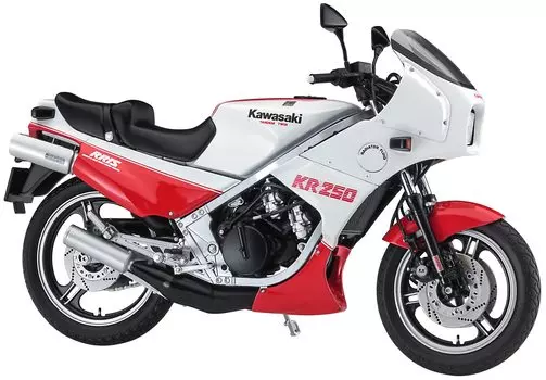 Hasegawa Kawasaki KR250 Цветная пластиковая модель 21745 1/12 (КР250А) Белый/Красный