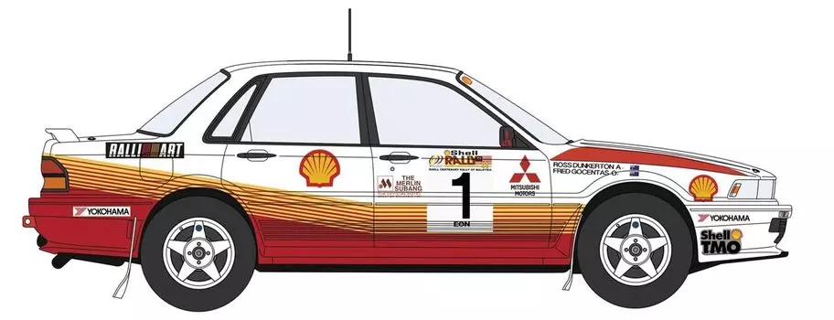 Hasegawa Mitsubishi Galant 1991 Rally Malaysia Winner Пластиковая модель 20588 1/24 VR-4